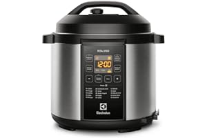 Panela pressão elétrica Electrolux digital capacidade 6L silenciosa segura 10 travas segurança 15 receitas pré-programadas 3 