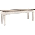 Signature Design by Ashley Skempton Farmhouse Storage Bench, White & Light Brown