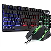 Kit Teclado Semi Mecânico Gamer Led Rgb Multimídia Mouse Laser 3 Botões Usb 2.0 Pc Computador Notebook Mac