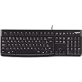 Teclado com fio USB Logitech K120, Resistente à Respingos, Barra de Espaço Curva, Compatível com PC e Notebook, Layout ABNT2