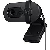 Webcam Full HD Logitech Brio 100 com Microfone Integrado, Proteção de Privacidade, Correção Automática de Luz e Conexão USB-C