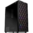 Gabinete Gamer Mancer Hexer, Rainbow, Mid-Tower, Lateral de Vidro, Com 3 Fans, Preto, MCR-HEX-RB01