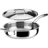 Duxtop Whole-Clad Tri-Ply Stainless Steel Saute Pan with Lid, 3 Quart, Kitchen Induction Cookware