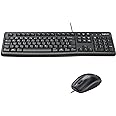 Combo Teclado e Mouse com fio USB Logitech MK120 com Design Confortável, Durável e Resistente à Respingos, USB e Layout ABNT2