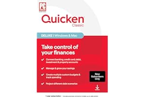 Quicken Classic Deluxe for New Subscribers| 1 Year [PC/Mac Online Code]