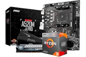 Kit Upgrade AMD Ryzen 3 3200G / Placa Mãe MSI A520M-A PRO/Memoria Ram 8GB DDR4 3000MHZ