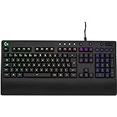 Teclado Gamer Logitech G213 com Layout ABNT2, RGB LIGHTSYNC, Controles de Mídia Dedicados, Design Durável e Resistente à Resp