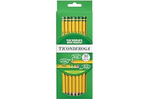 Ticonderoga Wood-Cased Pencils, Pre-Sharpened, 2 HB Soft, Yellow, 30 Count