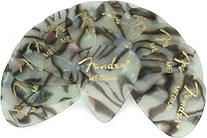 Fender Premium Celluloid Guitar Picks 351 Shape, Abalone, Medium, 12-Pack