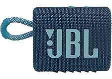 JBL Go 3: Portable Speaker with Bluetooth, Builtin Battery, Waterproof and Dustproof Feature Blue JBLGO3BLUAM