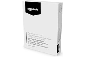 Amazon Basics Multipurpose Copy Printer Paper, 8.5" x 11", 20 lb, 1 Ream, 500 Sheets, 92 Bright, White