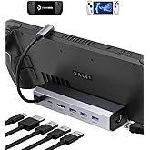 JSAUX Docking Station for Steam Deck/ROG Ally X/Legion Go/MSI Claw, 6-in-1 Steam Deck Dock with HDMI 4K@60Hz, Gigabit Etherne