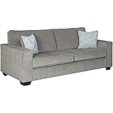 Signature Design by Ashley Altari Modern Sofa with 2 Accent Pillows, Light Gray