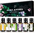 Pure Aroma - Juego de 6 aceites esenciales para aromaterapia, paquete de 6, 0.3 onzas líquidas (eucalipto, lavanda, citronela