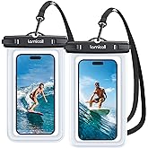 Lamicall Waterproof Phone Pouch Case - [2 Pack][Easy Lock & Heavy Duty] IPX8 Water Proof Cell Phone Dry Bag for Beach, Protec