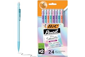 BIC Xtra-Smooth Pastel Mechanical Pencils with Erasers, Medium Point (0.7mm), 24-Count Pack, Bulk Mechanical Pencils for Scho