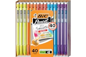 BIC Xtra-Smooth Mechanical Pencils with Erasers (MPCE40-BLK), Bright Edition Medium Point (0.7mm), 40-Count Pack, Bulk Mechan