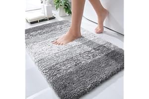 OLANLY Alfombras de baño de 30 x 20 pulgadas, de microfibra extrasuave y absorbente, tapete de baño de felpa lanudo antidesli