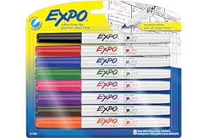 EXPO Low Odor Dry Erase Markers, Ultra-Fine Tip, Assorted Colors, 8 Count