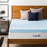 Lucid 3 Inch Gel Infused Memory Foam Mattress Topper California King – Ventilated Design – CertiPur Certified, White