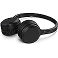 Headphone Philips bluetooth on-ear com microfone e energia para 15 horas na cor preto TAH1108BK/55