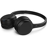 Headphone Philips bluetooth on-ear com microfone e energia para 15 horas na cor preto TAH1108BK/55