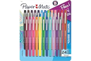 Paper Mate Felt Tip Pens Flair Marker Pens, Medium Point, Assorted, 24 Count