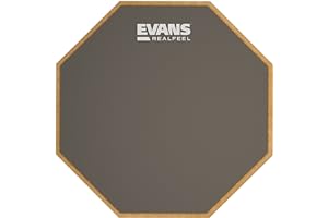 Evans RealFeel - Drum Practice Pad - Drum Pad - Drummer Practice Pad - Gum Rubber, Single Sided, Stand Mountable, 6 Inch