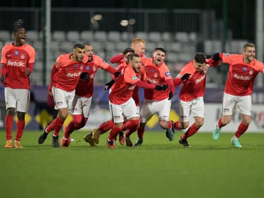 Le FC Rouen, tombeur aux tirs au but de Toulouse en 16e de finale de Coupe de France, le 21/01/2024