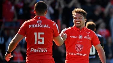 Antoine Dupont et Thomas Ramos avec le Stade Toulousain en Champions Cup, 8 avril 2023