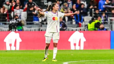 Selma Bacha face au PSG lors de la demi-finale aller de Ligue des champions féminine, le 20 avril 2024