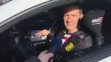 Sébastien Ogier, lors des reconnaissances du rallye Monte-Carlo 2024.