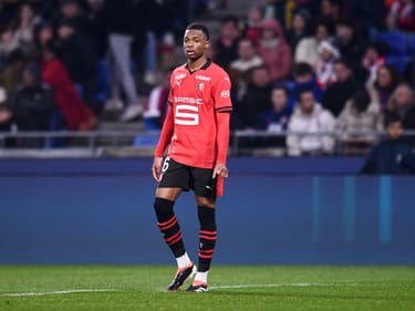 Jeanuël Belocian, ici lors de Lyon-Rennes (3-4, L1) le 26 janvier 2024, est proche de rejoindre le Bayer Leverkusen