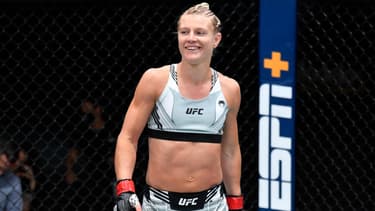 Manon Fiorot après sa victoire contre Tabatha Ricci dans son deuxième combat UFC en juin 2021