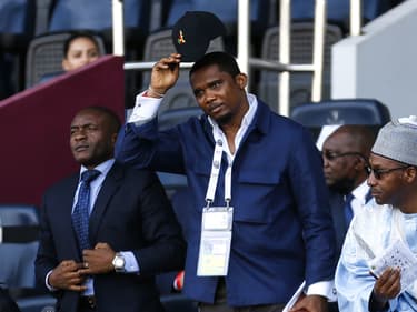 Samuel Eto'o pendant un match du Cameroun en 2022