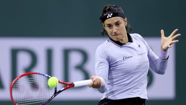 Caroline Garcia, le 14 mars, lors de son 8e de finale du WTA 1000 d'Indian Wells