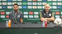 Riyad Mahrez et Djamel Belmadi en conférence de presse, le 14 janvier 2024