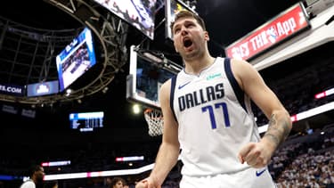 Luka Doncic a marqué 36 points lors de la victoire de Dallas sur le terrain des Minnesota Timberwolves (124-103), le 30 mai 2024