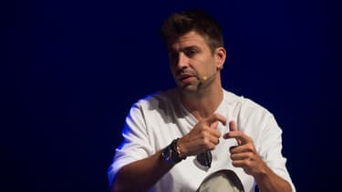 Gerard Piqué lors d'un discours à Malaga en tant que patron du groupe Kosmos, septembre 2023