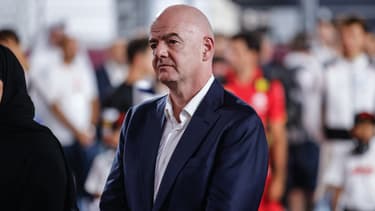 Gianni Infantino, président de la Fifa, lors du Grand Prix de Formule 1 au Qatar, le 8 octobre 2023