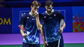 Lucas Corvée (à gauche) et Ronan Labar (à droite) représenteront la France aux JO 2024 lors du double hommes en badminton