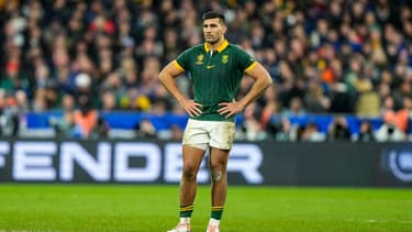 Damian De Allende lors de la Coupe du monde de rugby, en octobre 2023.