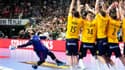 Elohim Prandi buteur face à la Suède en demi-finale de l'Euro de handball, le 26 janvier 2024.