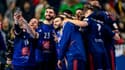 L'équipe de France de handball après son match contre la Hongrie à l'Euro, le 24/01/2024	