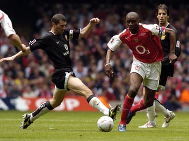 Roy Keane et Patrick Vieira lors d'un match entre Arsenal et Manchester United, le 21 mai 2005