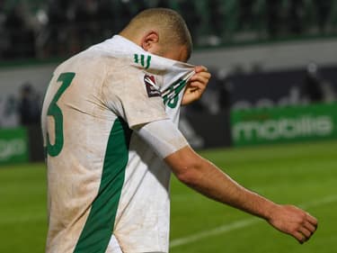 L'attaquant algérien Islam Slimani, à Blida le 29 mars 2022