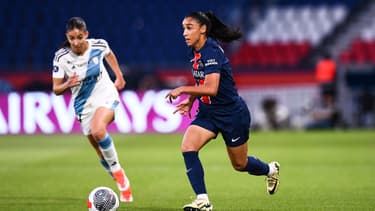 Sakina Karchaoui avec le PSG lors de la demi-finale de playoffs de D1 Arkéma, 11 mai 2024