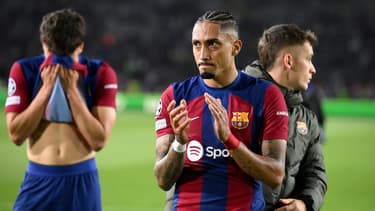 Raphinha après l'élimination du Barça en quart de finale de Ligue des champions contre le PSG, le 16/04/2024