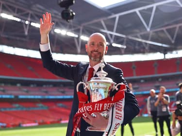 Erik Ten Hag lors de la finale de la Cup entre Manchester United et Mancheter City, le 25 mai 2024.