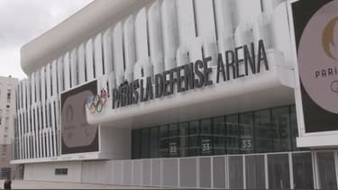 La plus grande salle de spectacle indoor d’Europe située à Nanterre (Hauts-de-Seine), a inauguré les anneaux olympiques sur sa façade, le 05/06/2024